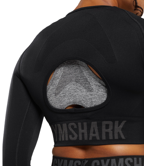 Gymshark Long Sleeve Crop Top Negro