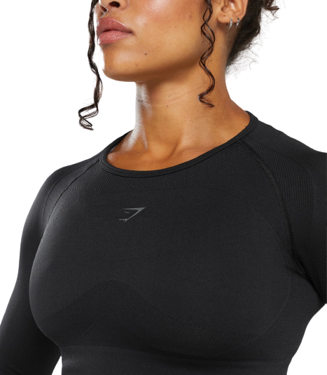 Gymshark Long Sleeve Crop Top Negro