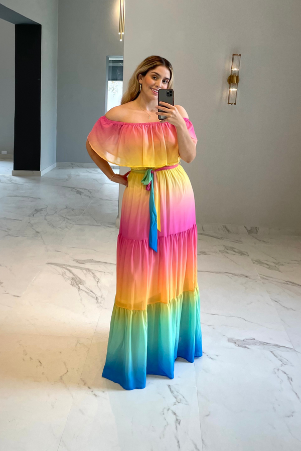 Vestido maxi rainbow