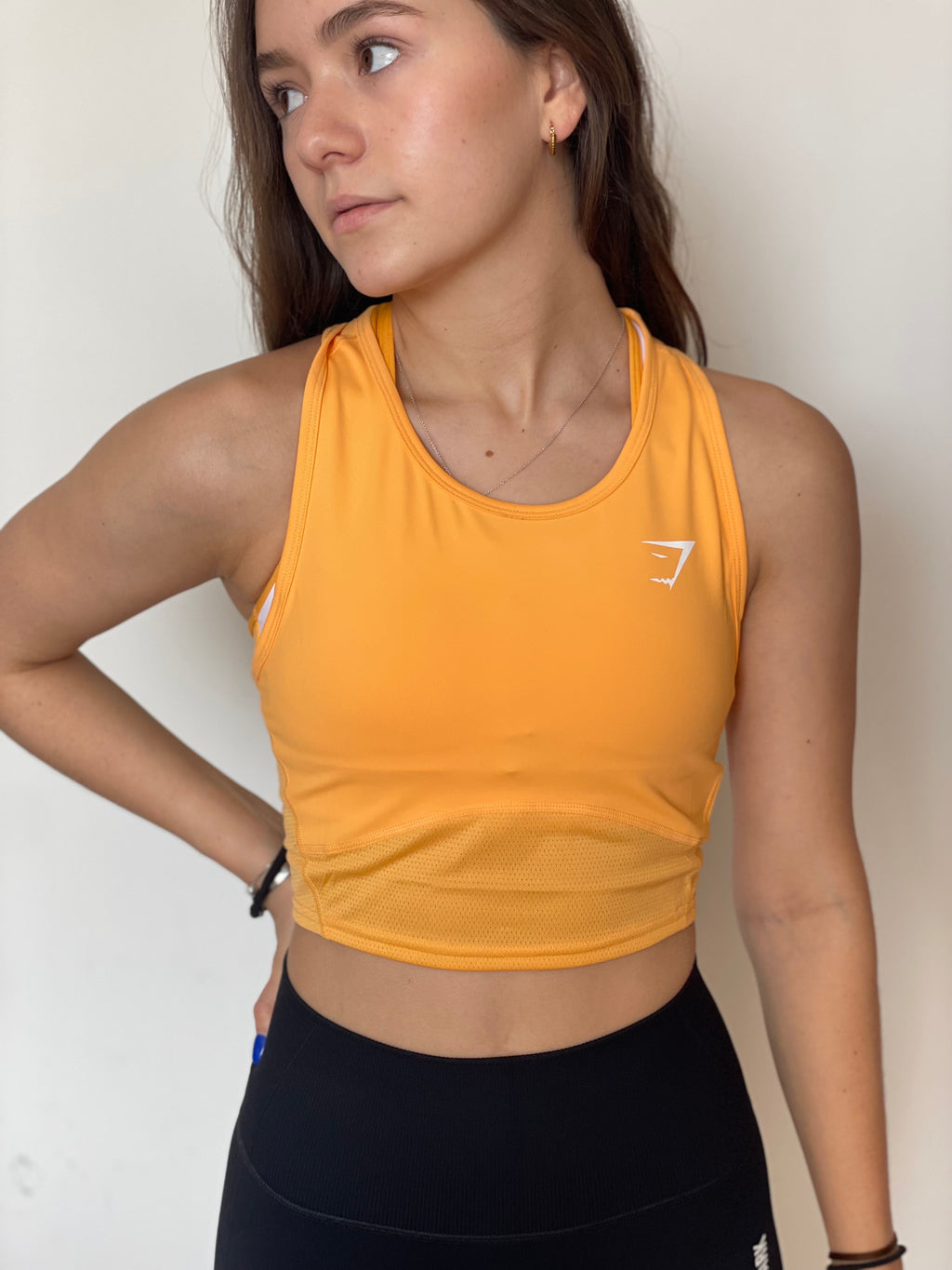 Gymshark yellow cheap crop top