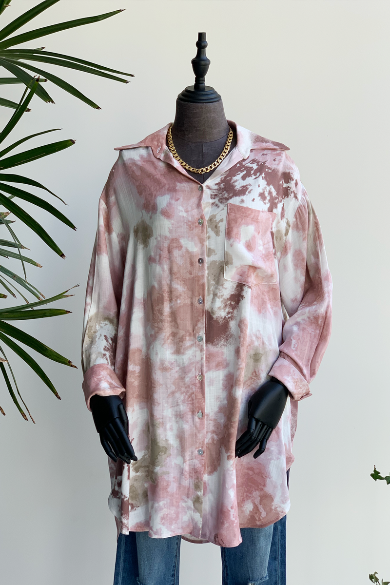 -50% Camisa oversized tie dye