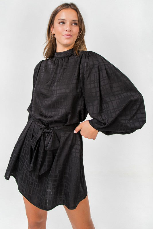 -50% Vestido mini negro estampado